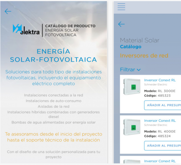 Descárgate la nueva APP con todo el catálogo de producto solar fotovoltaico