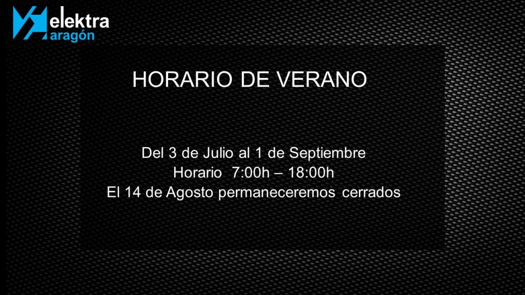 Horario de verano Elektra Aragón