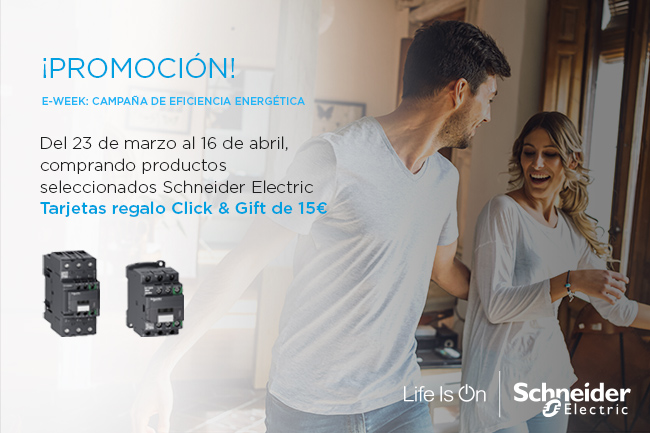 promoción eficiencia energética schneider tarjeta regalo click and gift