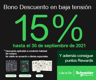 <!--:es-->Consigue un 15% de descuento sobre tus condiciones habituales en el sistema de Baja Tensión Potencia* de Schneider Electric<!--:-->