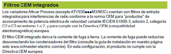 Filtros CEM integrados
