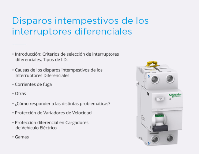 Disparos intempestivos de los interruptores diferenciales