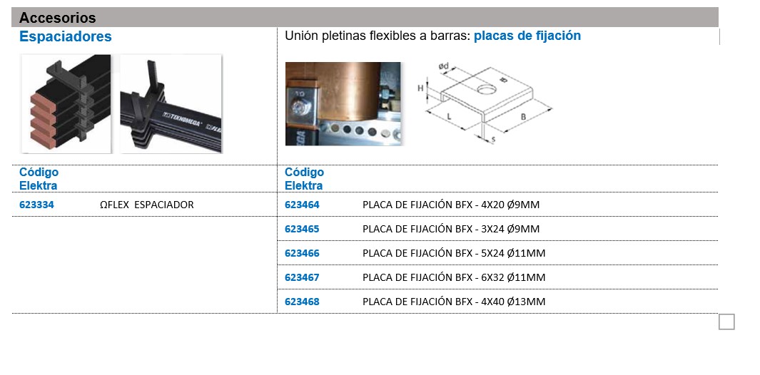 Imagen de las pletinas flexibles 