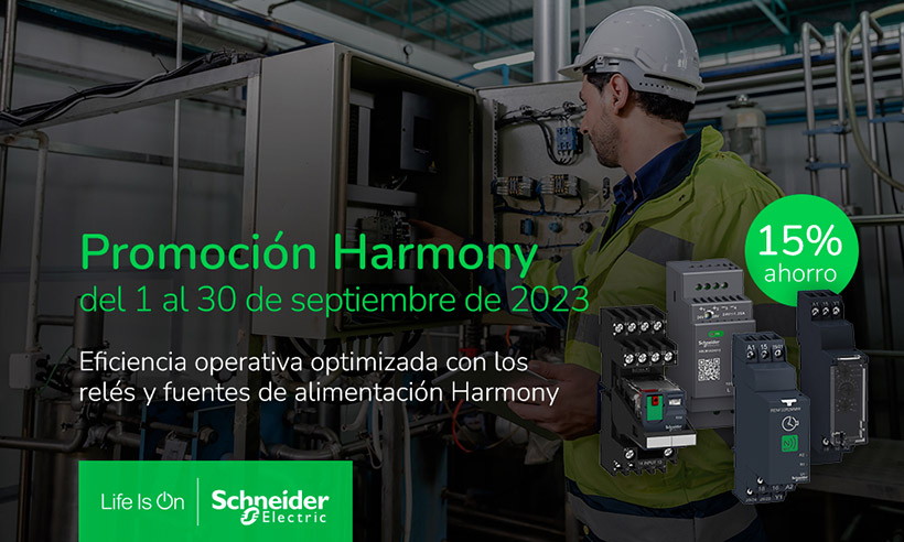 promoción Harmony relés y fuentes de alimentación