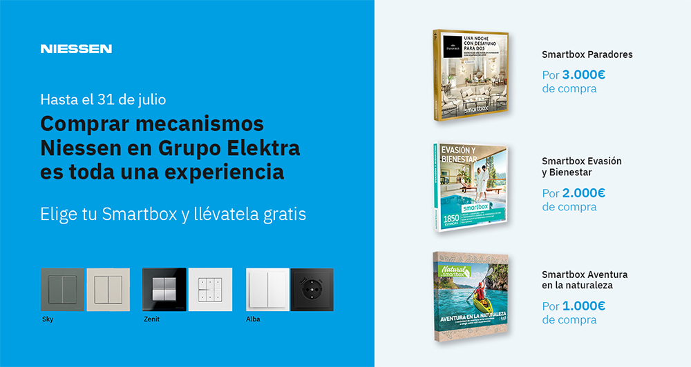 promoción Compra Mecanismos Niessen y gana experiencias Smartbox