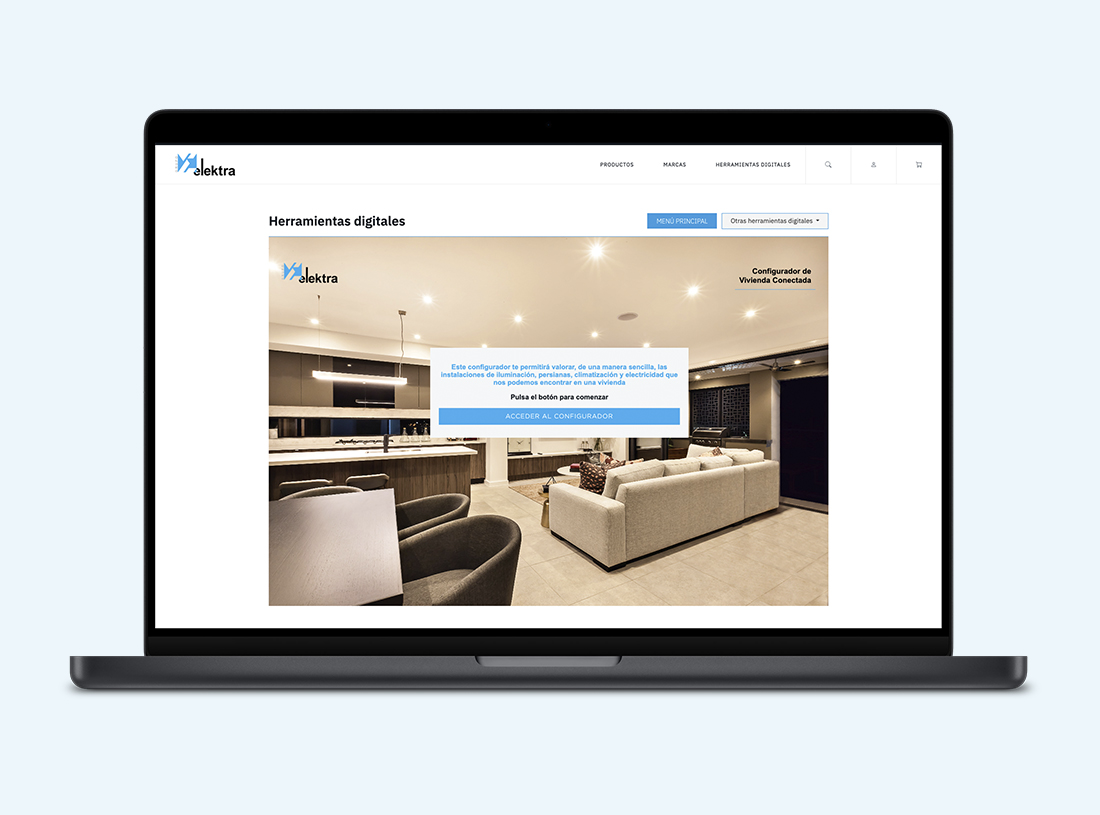Configurador de vivienda conectada de Grupo Elektra